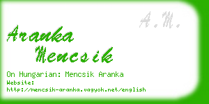 aranka mencsik business card